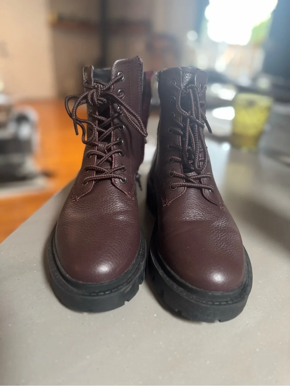 Coach Ox Blood Leather Lace-Up Boot size 7 never worn New in box